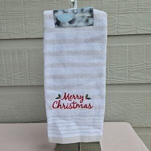 St. Nicholas Square Merry Christmas Hand Towel Holiday 100% Cotton 16"x25" Xmas